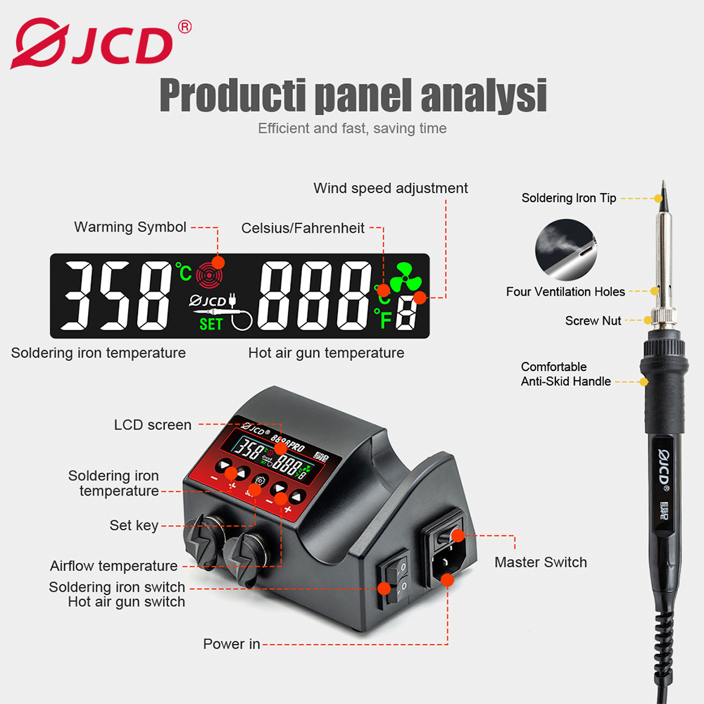 JCD 8898Pro 2 in 1 Soldering S - огляд і ціна T12 Soldering Station Oled